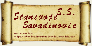 Stanivoje Savadinović vizit kartica